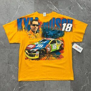 VINTAGE KYLE BUSCH GRAPHIC TEE MENS 2XL ALL OVER PRINT AOP DEAD STOCK NASCAR